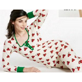 Hello Kitty Apples Stretch Long Sleeve Henley 2 Piece Pajamas